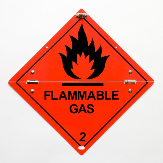 Folding Warning Diamond Panel Flammable Gas