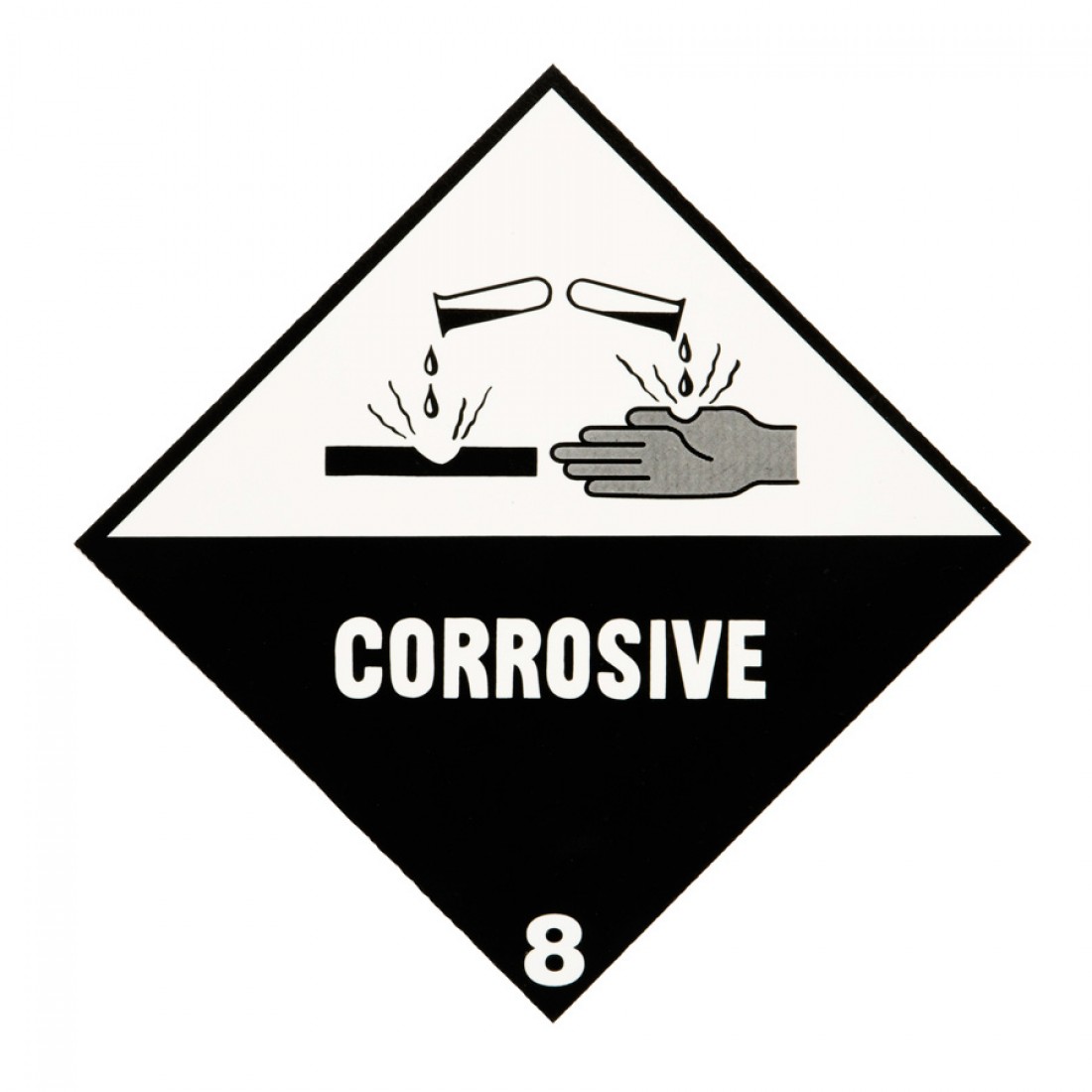 Hazard Diamond Label One Colour Corrosive