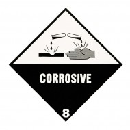 Hazard Diamond Label One Colour - Corrosive